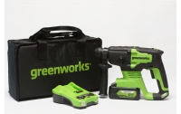 Перфоратор аккумуляторный Greenworks GD24SDS2K4 24В (в комплекте АКБ + ЗУ)