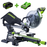 Торцовочная пила аккумуляторная Greenworks GD24MS216K4 24V с аккумулятором