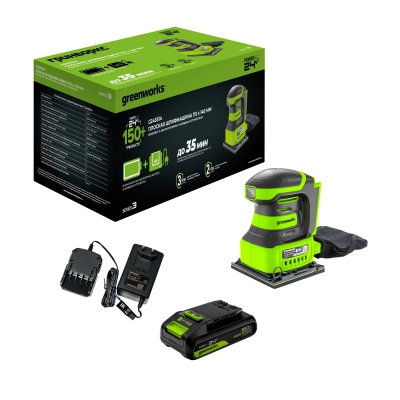 Аккумуляторная плоскошлифовальная машина GreenWorks G24SS14K2 3100507CUA