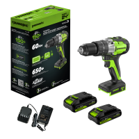 Шуруповерт ударный бесщеточный Greenworks GD24DD60 24В с аккумул. и зарядным