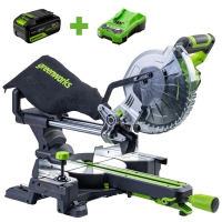 Торцовочная пила аккумуляторная Greenworks GD24MS216K5 24V с аккумулятором