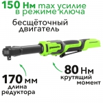 Гайковерт-трещотка бесщеточная удлиненная Greenworks GD24RWX 24V 3803907 (1/2)
