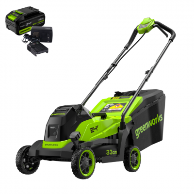 Аккумуляторная газонокосилка GreenWorks GD24LM331 в комплекте АКБ 4А/ч + ЗУ Аккумуляторная газонокосилка GreenWorks GD24LM331 в комплекте АКБ 4А/ч + ЗУ