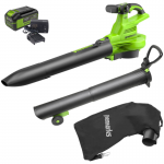 Воздуходув-пылесос аккумуляторный GREENWORKS GD40BVIIK4 40V