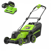Газонокосилка аккумуляторная Greenworks 2х24V (48V) GD24X2LM411 в комплекте АКБ 4А/ч x 2 + ЗУ на 2 слота