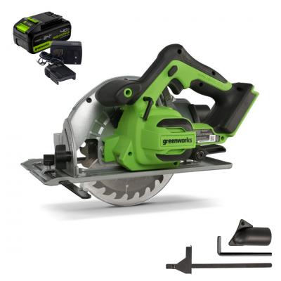 Аккумуляторная циркулярная пила GreenWorks GD24CS с аккумулятором