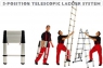 Лестница телескоп. 1-секц. алюм. 440см, 15 ступ. 12,1кг STARTUL ST9734-044