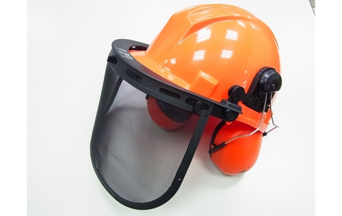 Шлем защитный с щитком и наушниками 