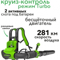 Воздуходувка аккумуляторная ранцевая Greenworks GD40BPG2
