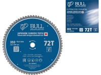 Диск пильный 355х25.4 мм 72 зуб. по металлу BULL холодный рез