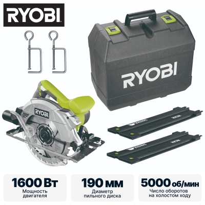 Пила циркулярная RYOBI RCS1600-KSR с направляющей