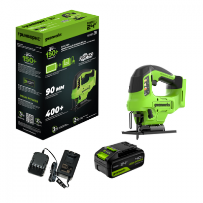 Лобзик аккумуляторный Greenworks GD24JS90 с аккумул. 4 А/ч Лобзик аккумуляторный Greenworks GD24JS90 с аккумул. 4 А/ч