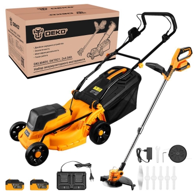 Газонокосилка аккумуляторная и триммер DEKO (DKLM40V, DKTR21) 081-2035