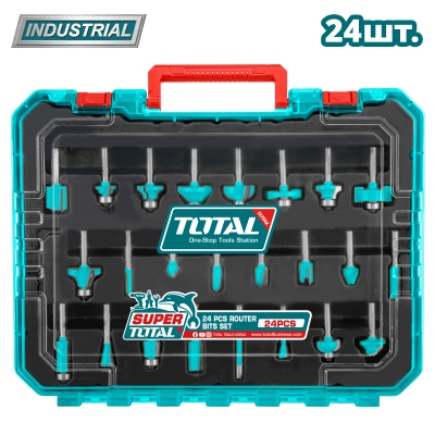Набор фрез 8 мм TOTAL TACSR12408 (24 шт) Набор фрез 8 мм TOTAL TACSR12408 (24 шт)