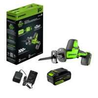 Сабельная пила аккумуляторная бесщеточная Greenworks GPT-СRS-25 24В АКБ 4 А/ч (1200507CUB)